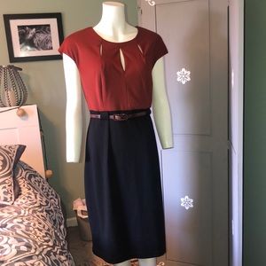 Connected Apparel Dress. Orange and Black size 12